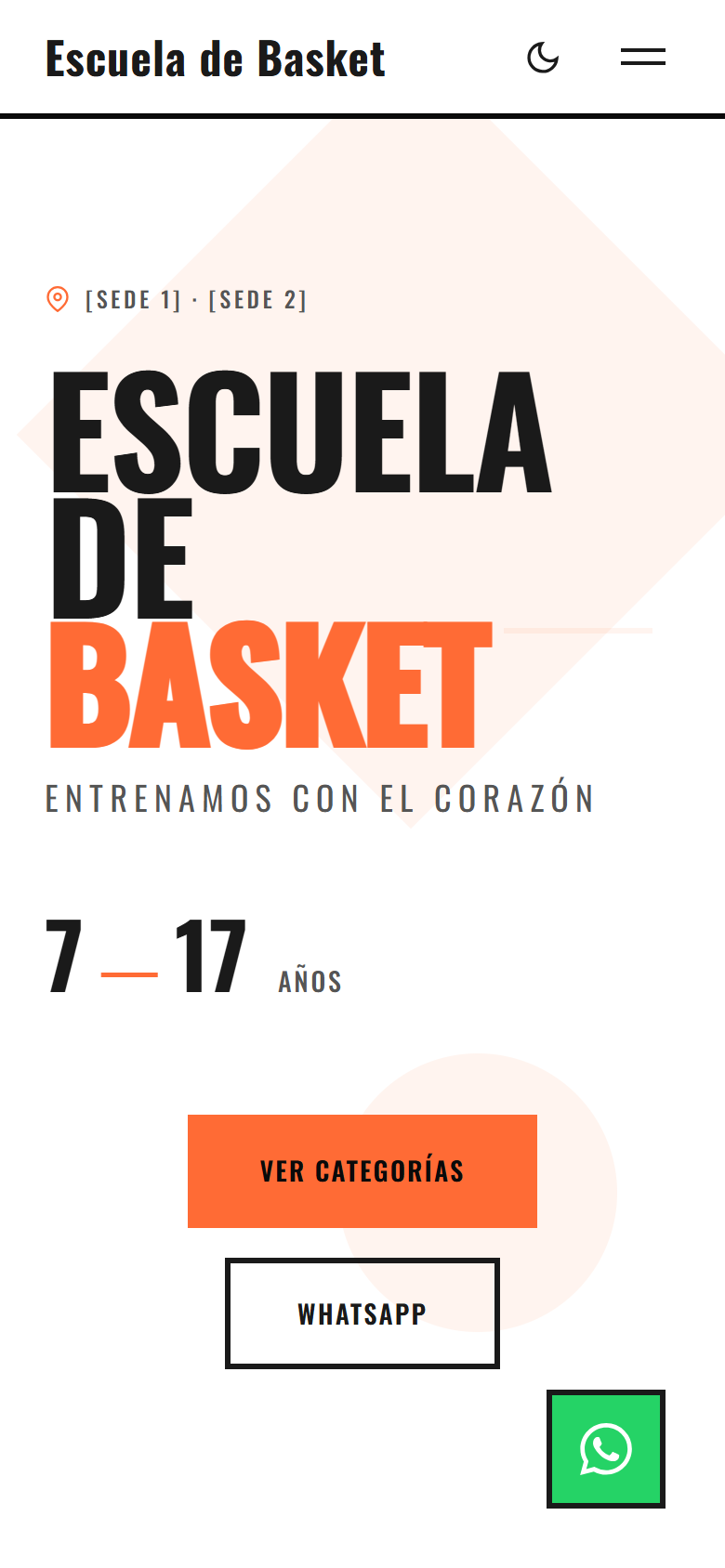 Escuela Basketball v5 vista móvil