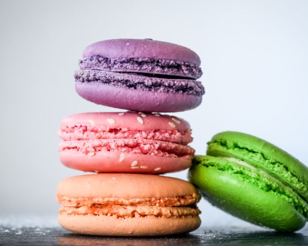 Macarons franceses de colores